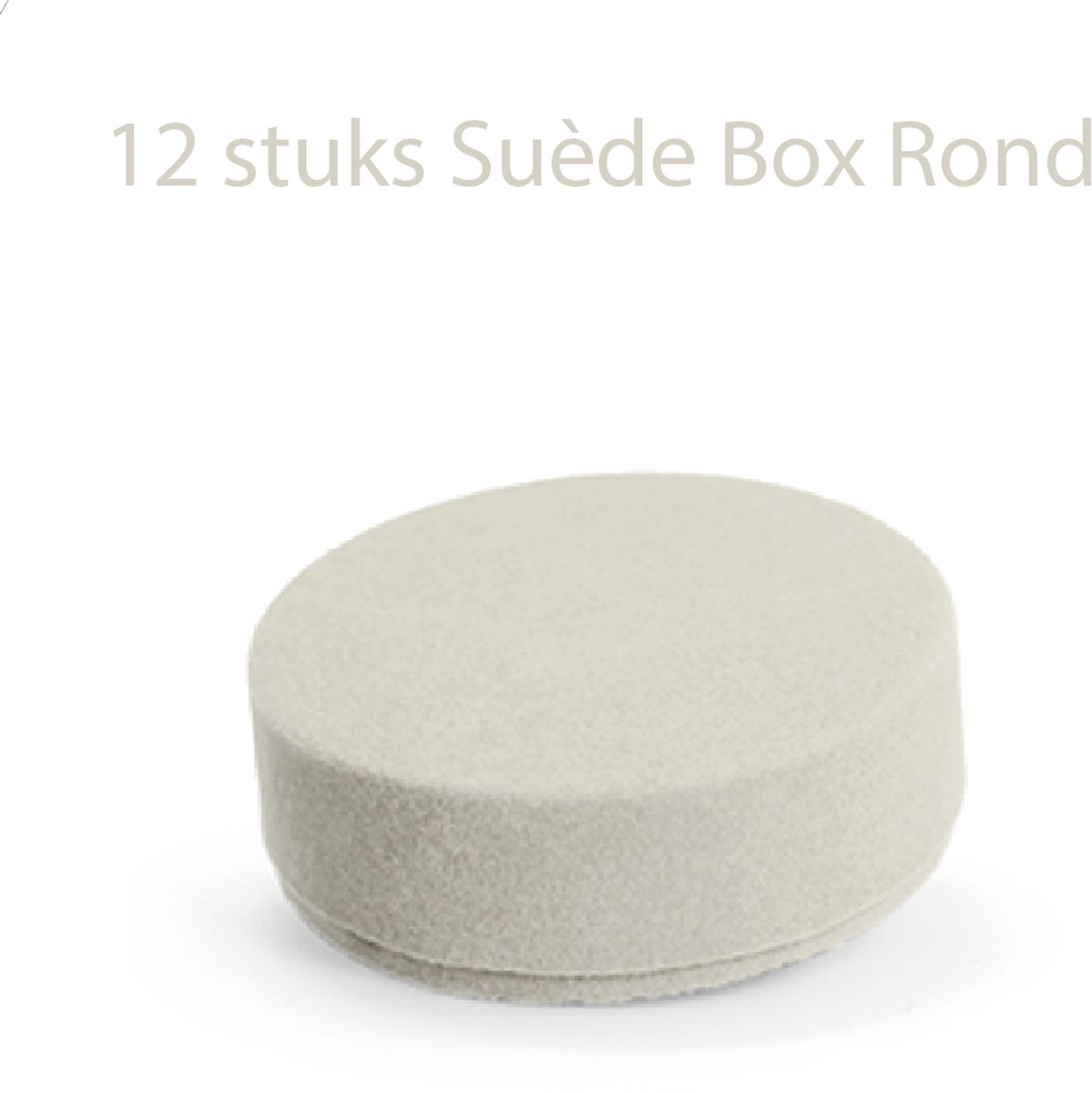 12 stuks Suède Box Rond - Zandkleur - Doopsuiker - Geboorte - Babyborrel - Lentefeest - Huwelijk - Vormsel - Doosjes - Verpakking – Uitdeelcadeau