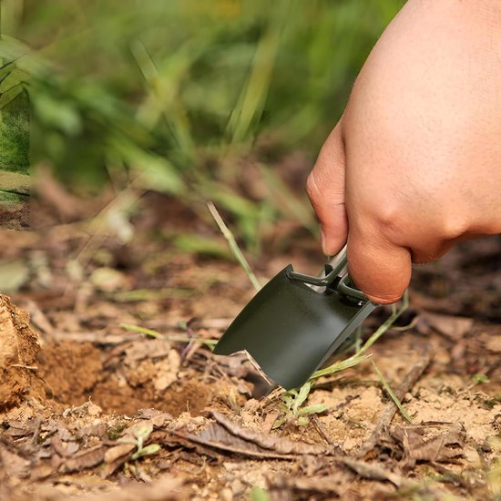 Inklapbare Mini-schep - Tuinschep voor Camping en Outdoor - Roestvrij Staal van Merkloos	 — afbeelding 2