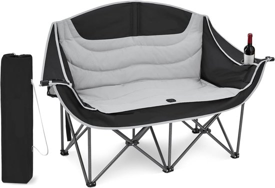 SONGMICS Campingstoel, set van 2, inklapbaar, comfortabel, klapstoel