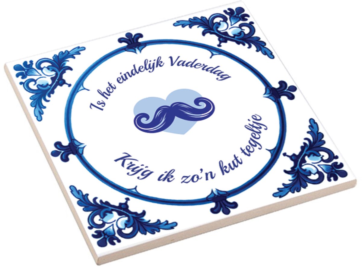 Hospitrix Spreuktegel Vaderdag - Geslaagd - Spreuktegel - Kut Tegeltje - Cadeau Papa