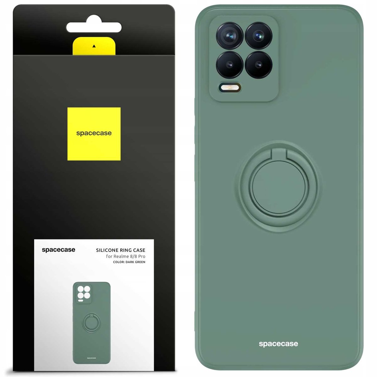 Spacecase Case Siliconen Ring Voor Realme 8 8 Pro Groene Cover