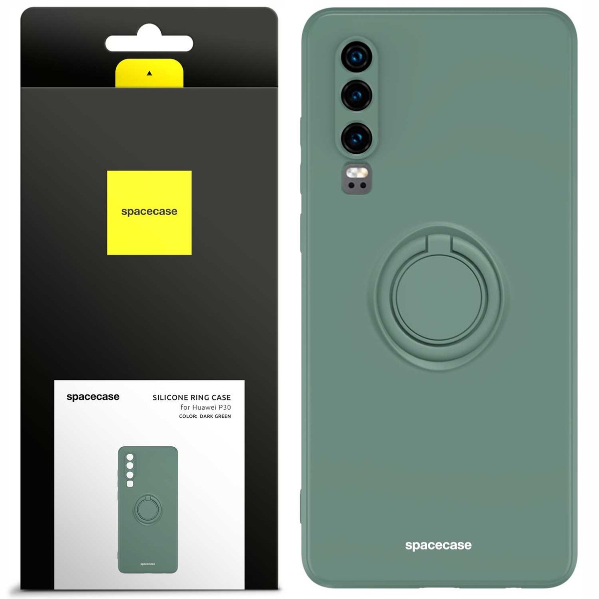 Spacecase Siliconen Case Ring Voor Huawei P30 Groen