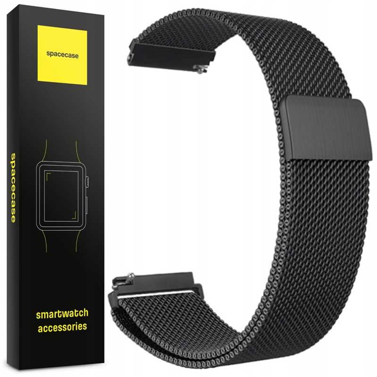 Spacecase Case Case Voor Xiaomi Mi 11 12 13 14 22Mm Milanese Zwart