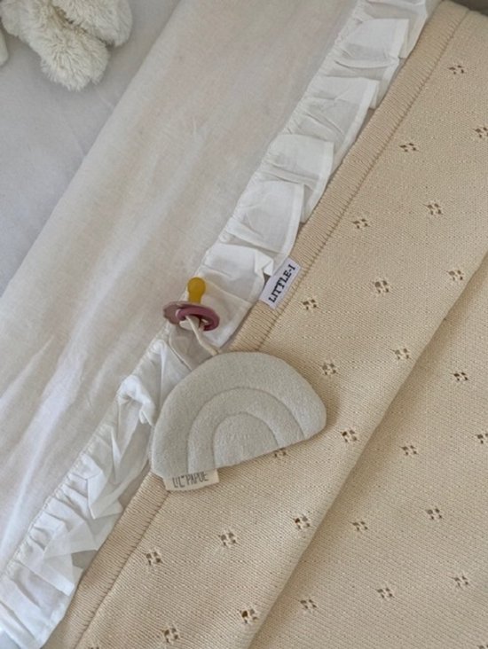 The Little Green Sheep Gebreide Fleece Baby Deken, 80x100cm