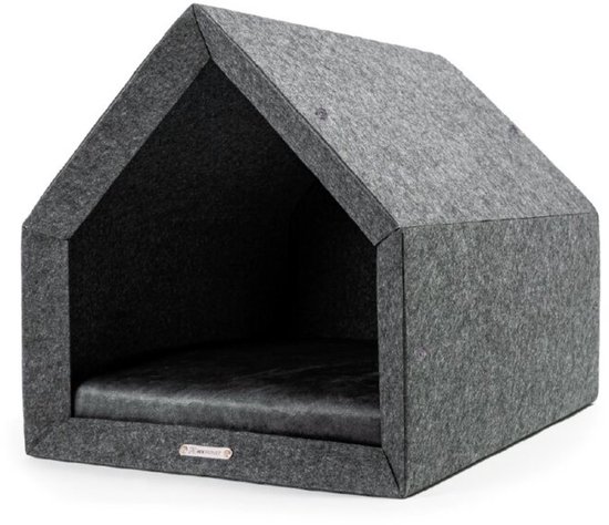 Niche pour chien Rexproduct - Niches d'intérieur - Coussin inclus - Niche pour chien - Panier pour chien fabriqué à partir de bouteilles en PET recyclées - PETHome 2.0 - Anthracite gris foncé