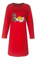 Temptation Dames Nachthemd - Bigshirt - Lange Mouw - Rood - Maat L