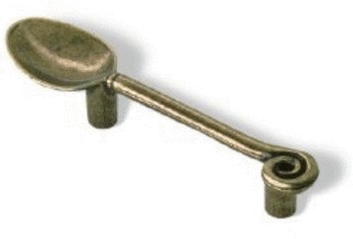 Meubelgreep Lepel h.o.h. 96 mm Zamac/Brons – Vintage Handgreep voor o.a. Meubels, Lades en Kastjes
