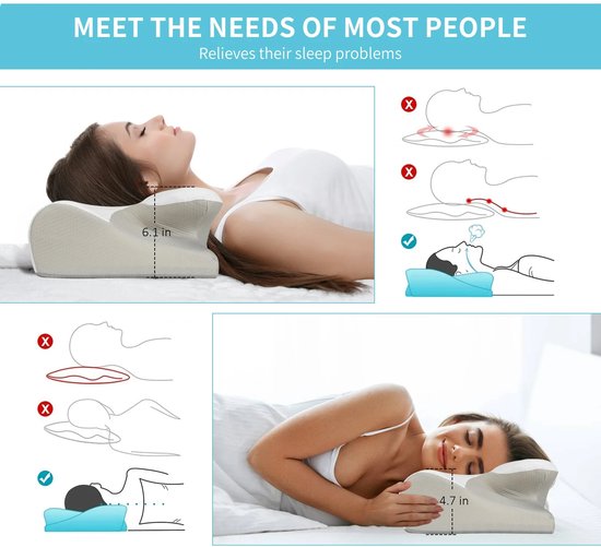Super ergonomisch kussen, verstelbaar ergonomisch contourorthopedisch bedkussen, kussen voor nek- en schouderpijn, cervicaal kussen voor alle slaapposities (cilindrisch wit, 15,7/23,6 inch Super ergonomisch kussen, verstelbaar ergonomisch contourorthopedisch bedkussen, kussen voor nek- en schouderpijn, cervicaal kussen voor alle slaapposities (cilindrisch wit, 15,7/23,6 inch