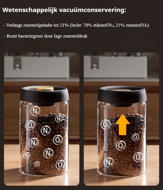 500ML Luchtdichte Vacuüm Koffiebus - Koffieblikbewaarblik