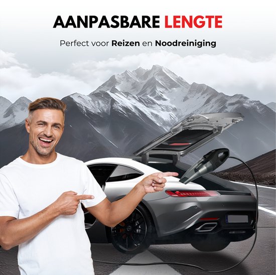 Draadloze handstofzuiger, 10.000 PA, 120 W, oplaadbaar/lange levensduur, draagbare mini-stofzuiger voor auto, huis, toetsenbord, dierenharen (zwart