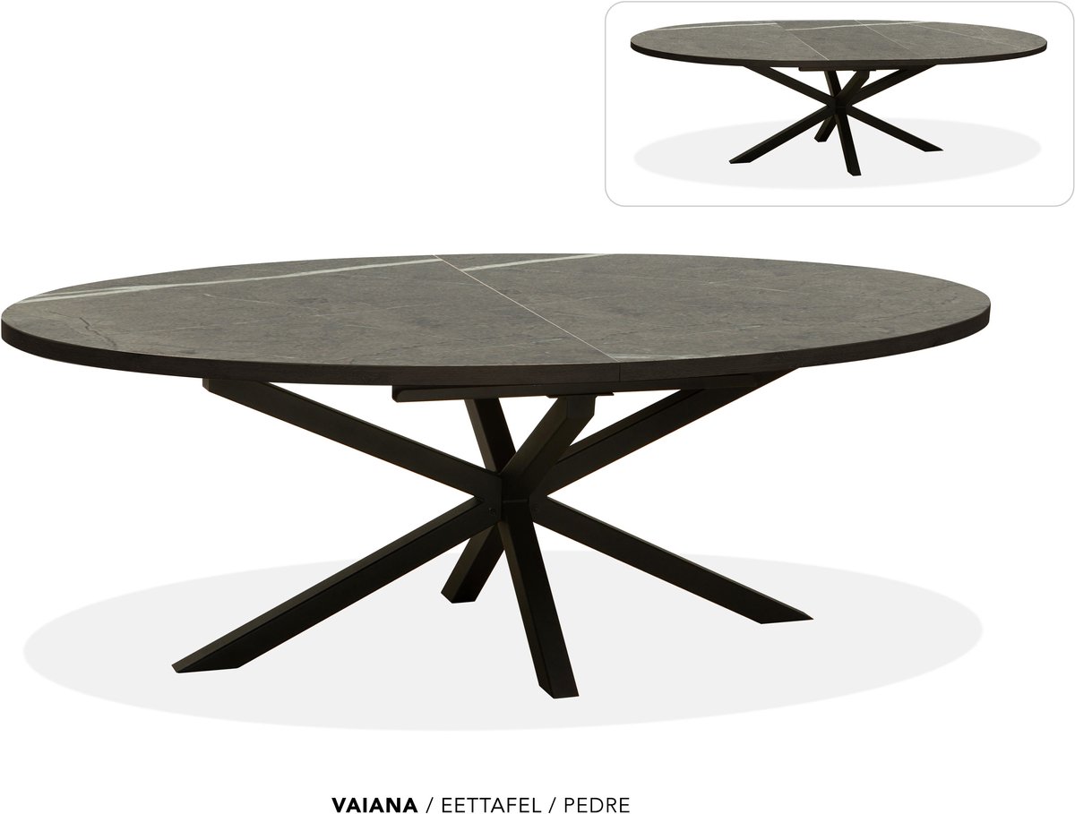 Maxfurn Ovale uitschuiftafel 200/260 | Zeer krasvast | Kleur: Pedra