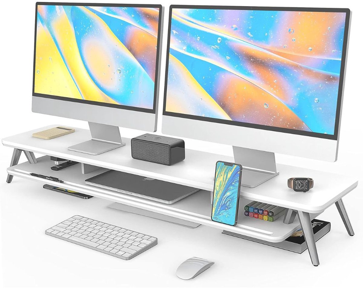ApexArte® Multifunctionele Monitorstandaard met Telefoonhouder