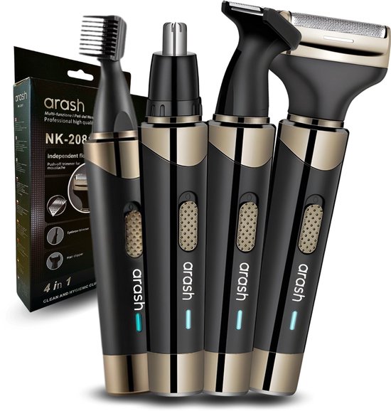 arash® 4-in-1 Neustrimmer - Oplaadbaar – Oor/wenkbrauw trimmer – Baardtrimmer - Neushaartrimmer - Mannen & Vrouwen