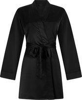 Hunkemöller Dames Nachtmode Kimono Satin - Zwart - maat M/L