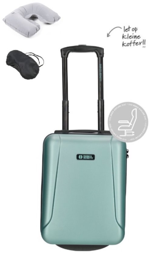 KLM & Transavia Handbagage Koffer 40x30x20 cm - Underseater Koffer - Air France / Turkish Airlines / British Airways / Finnair / SAS / TAP - Groen - Let op extra klein !!!