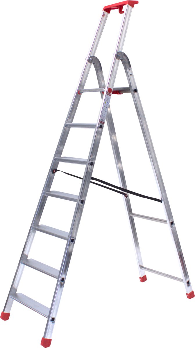 Alu-Top - Huishoudtrap - Semi-Professioneel - Enkele Trap 1x7 treden, inclusief platform
