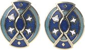 Behave® Oorclips clip oorbellen vintage blauw 3 cm