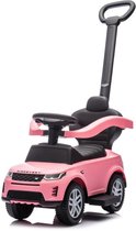 Land Rover Discovery 2-in-1 Loopauto 1 tot 3 jaar – Officieel Gelicentieerde Loopauto met Duwstang, Beschermbeugels & Voetsteun – Meegroei-auto met Opbergvak & Anti-slip Wielen – Roze
