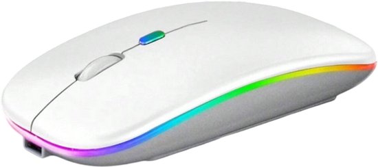 S&E Dual-Mode Draadloze Muis - Stille Functionaliteit - RGB-achtergrondverlichting - Wit