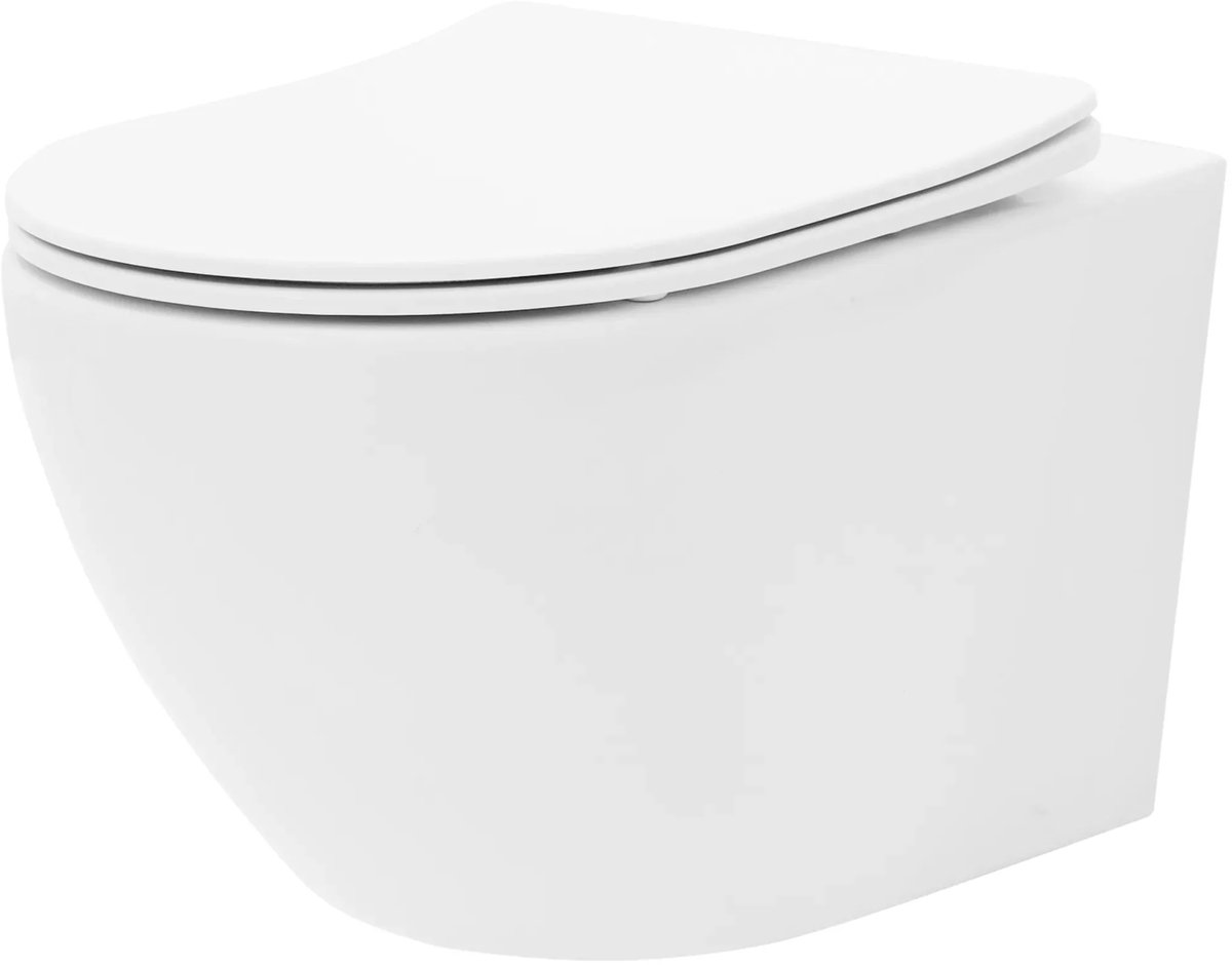 Rea - Hangende toiletpot - Carlo Mini Tornado Flat - Wit - 49X36,5X37CM