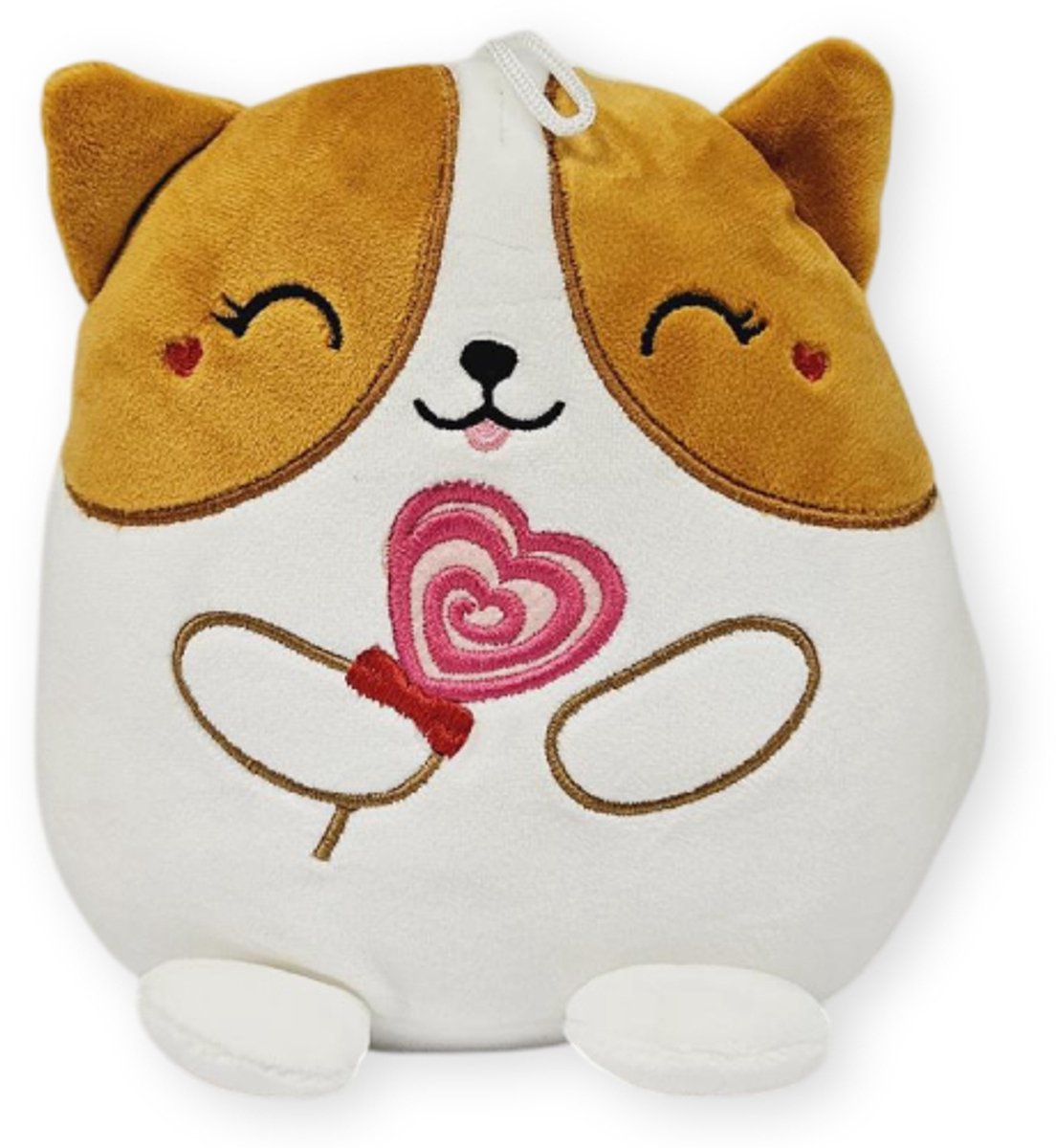 Hond met Hartjes Lolly Kawaii Pluche Knuffel 20 cm