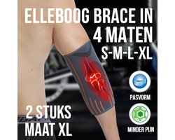 Allernieuwste.nl® 2 Stuks XL Ademende Elleboog Arm Brace - Tennisarm Brace - Atrose Reuma Tennis arm Golf - Sportbrace - Elastisch - Keuze uit 4 Maten