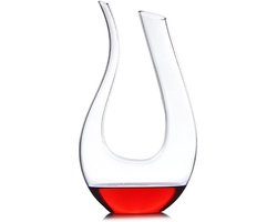 Wijn Decanteerbeluchter - Loodvrij Kristallen U-Vormige Karaf - Elegante Glazen Fles voor Wijnliefhebbers - Cadeaugebruik - Volwassenen - Transparant - 1500ML - 1 Stuk