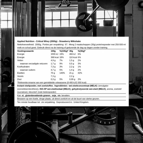 Applied Nutrition Critical Whey (2000g) Strawberry Milkshake - Eiwitten - Wei-eiwit Mix — afbeelding 5