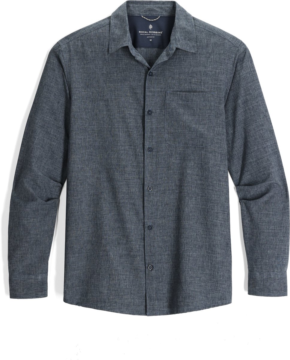 Royal Robbins Men’s Amp Lite II LS Outdoorblouse Heren Blauw