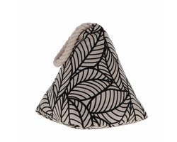 Luance Deurstopper - 1 kg - beige - stof - zwarte jungle print - 15 cm - deurstop