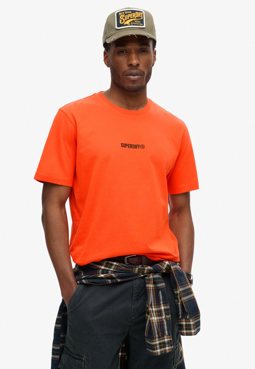 Superdry Micro Logo Graphic T-shirt met losse pasvorm Heren T-shirts Oranje