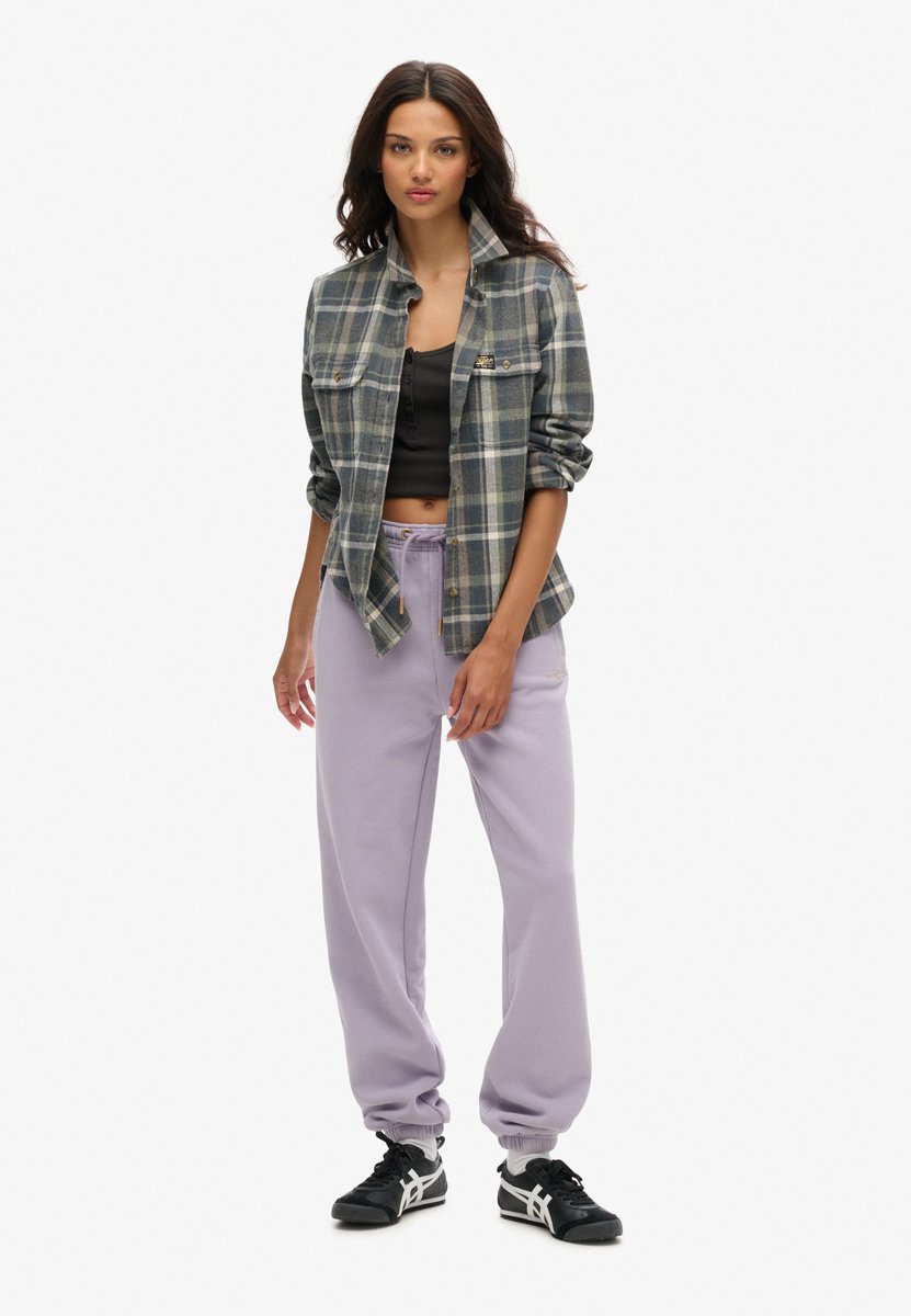 Superdry Essential Logo joggingbroek met enkelboorden Dames Broeken Brassica Lilac