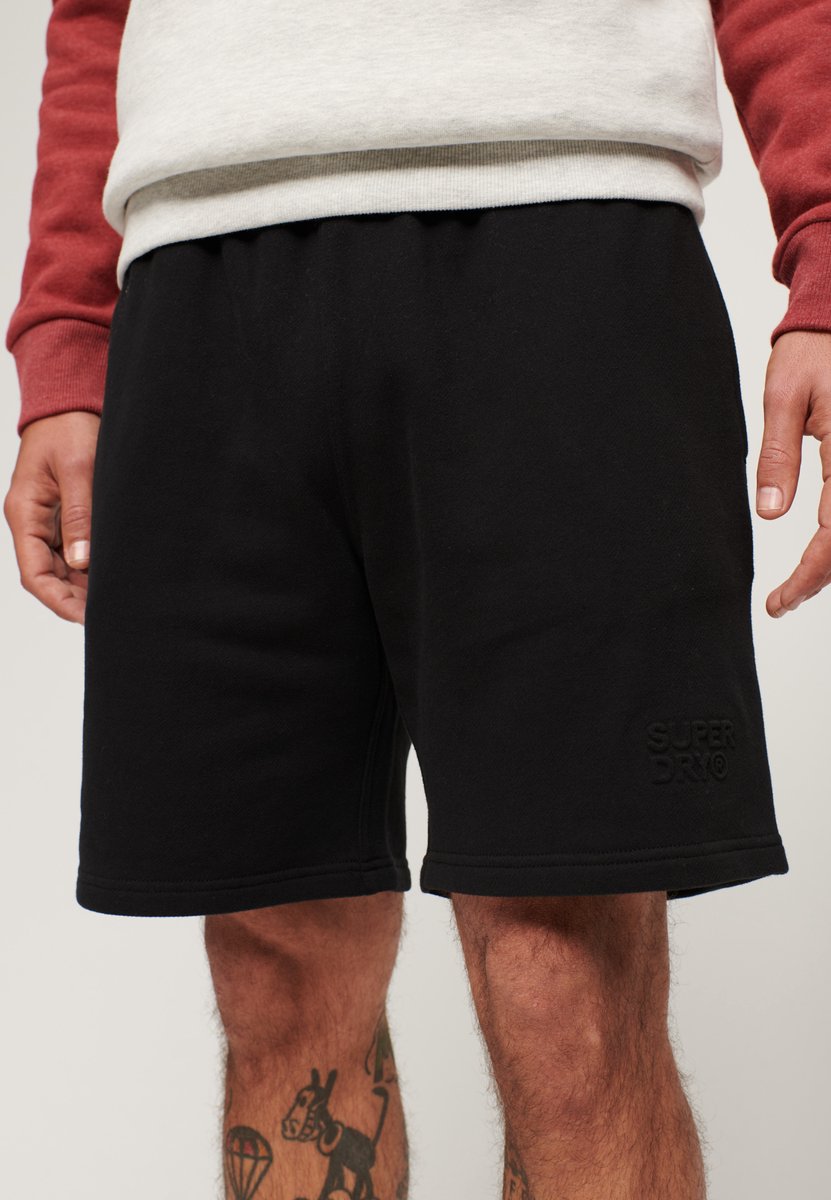 Superdry Sportswear short met losse pasvorm en reliëf Heren Korte broeken Zwart