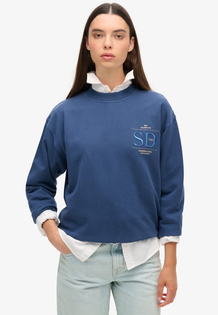 Superdry Luxe Metallic sweatshirt met losse pasvorm Dames Truien Blauw