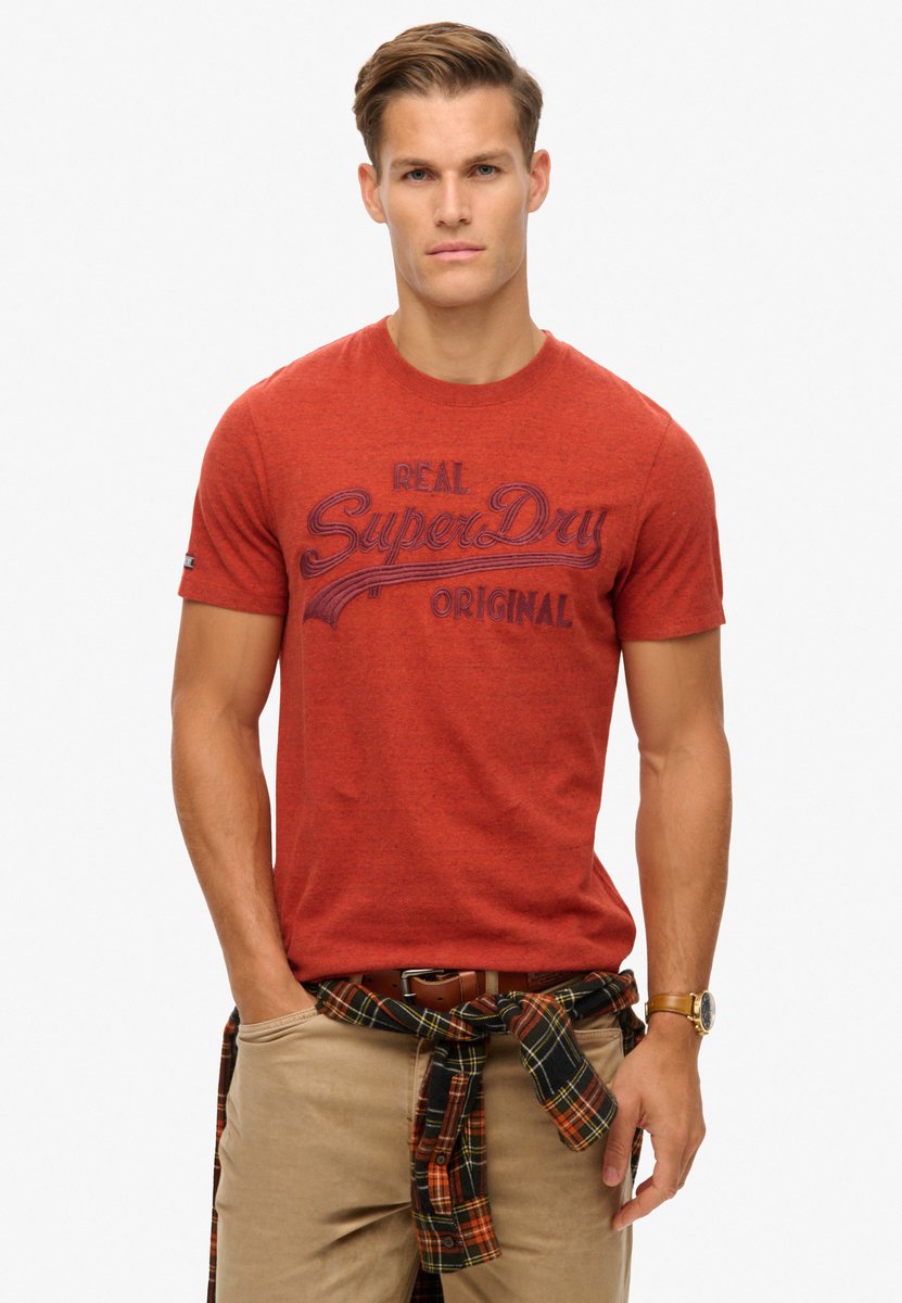 Superdry Geborduurd Vintage Logo T-shirt Heren T-shirts Oranje
