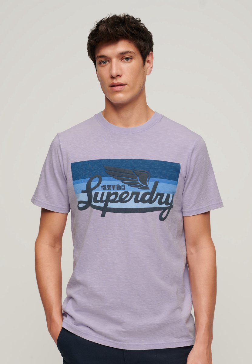 Superdry Gestreept Cali T-shirt met logo Heren T-shirts Paars