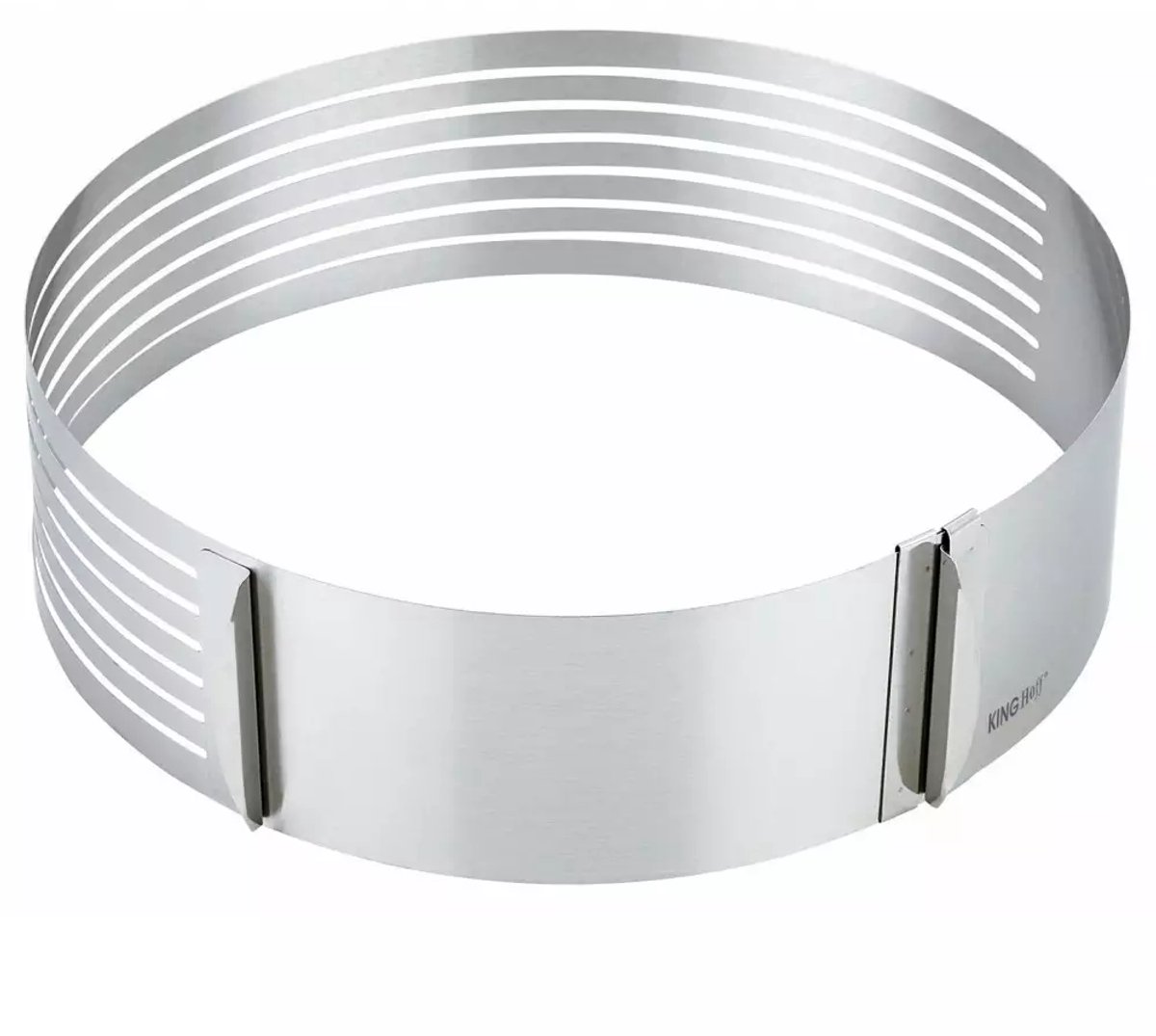 Kinghoff Set van 3 Cake Ringen - Roestvrij Staal - Ø 24-30 cm x 8,5 cm Hoogte - Verstelbare Diameter - Cakevorm - Bakvorm - Verstelbaar