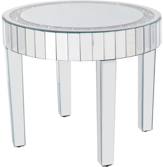 Table d'appoint de Luxe - Accent miroir avec diamants en cristal - Table basse moderne