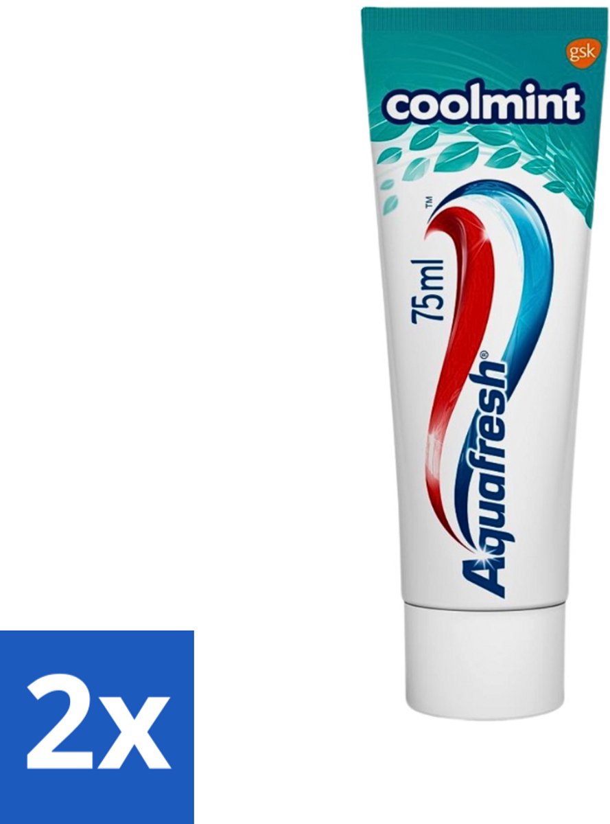 Aquafresh - Tandpasta - Coolmint - Verfrissende Adem - 75 ml - Voordeelverpakking - 2 stuks