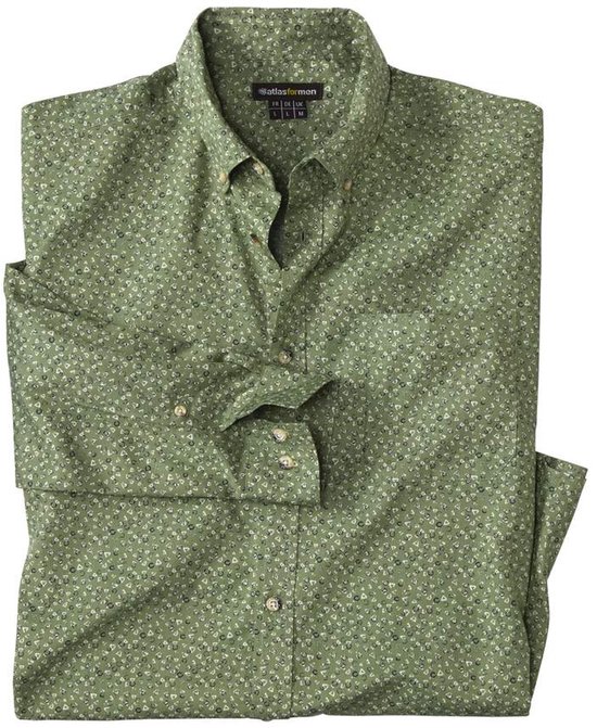 ATLAS FOR MEN - Popeline overhemd met button-down kraag - Heren - Verkrijgbaar in grote maten - 4XL