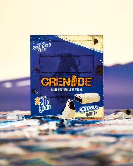 Grenade - High Protein, Low sugar - Protein bar - Oreo White - 21g eiwit - 12 x 60g - Eiwitreep - Diverse smaken — afbeelding 2