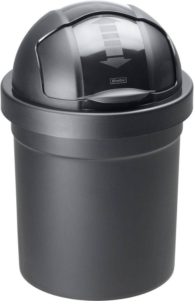 Rotho Roll Bob - prullenbak set 2 - 10L en 30L - zwart