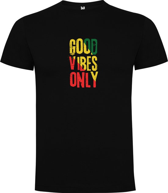 T-Shirt met Kleurrijke print “ Rasta - Reggae - Good Vibes - Muziek - Vrijheid “ Print Full Color