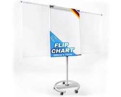 FLOORDIREKT Mobiele Flipchart - Shark Premium - Verrijdbaar - Met Papienhoudens - Magnetisch