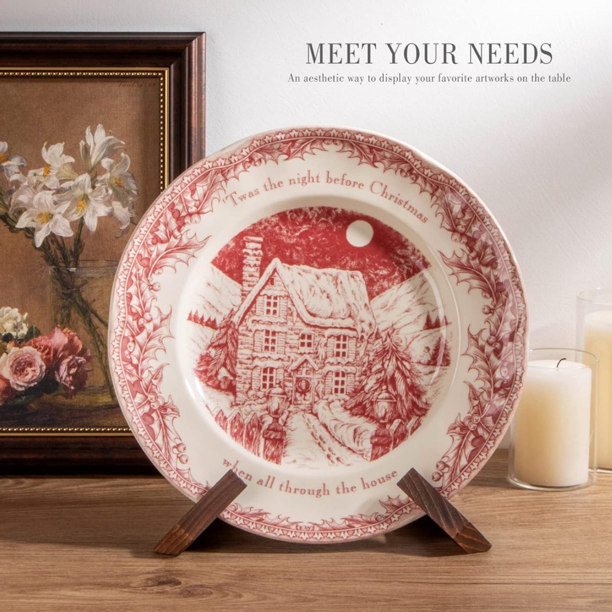 Bordenstandaard - Bordenhouder - Boekstandaard - Borden Display Standaard - 6.5 Inch - Bordenhanger - Bordenrek - Standaard - Houder - Steun - Rek - Hanger - Borden En Boeken - Kookboek - Voor Sierborden - Niet Gemakkelijk Vervormd - Duurzaam - Hout — cadeau in Cadeau-ideeën - foto 7