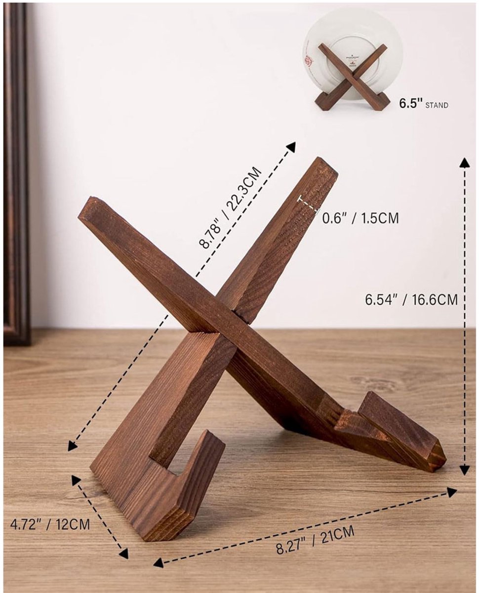 Bordenstandaard - Bordenhouder - Boekstandaard - Borden Display Standaard - 6.5 Inch - Bordenhanger - Bordenrek - Standaard - Houder - Steun - Rek - Hanger - Borden En Boeken - Kookboek - Voor Sierborden - Niet Gemakkelijk Vervormd - Duurzaam - Hout — cadeau in Cadeau-ideeën - foto 5