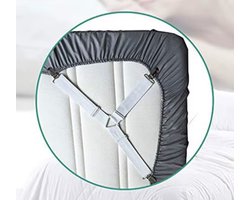 CHPN - HoesLaken spanners - Hoeslaken aanspannen - Dekbed spanner - 4 stuks - Wit - Dekbed Clips - Bed Laken Spanners - Universeel