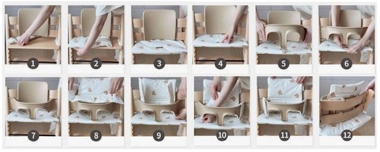 Stoelverkleiner voor kinderstoel - Beertjes - Meegroei - Waterbestendig Kussenset van Sweet Baby. — afbeelding 2