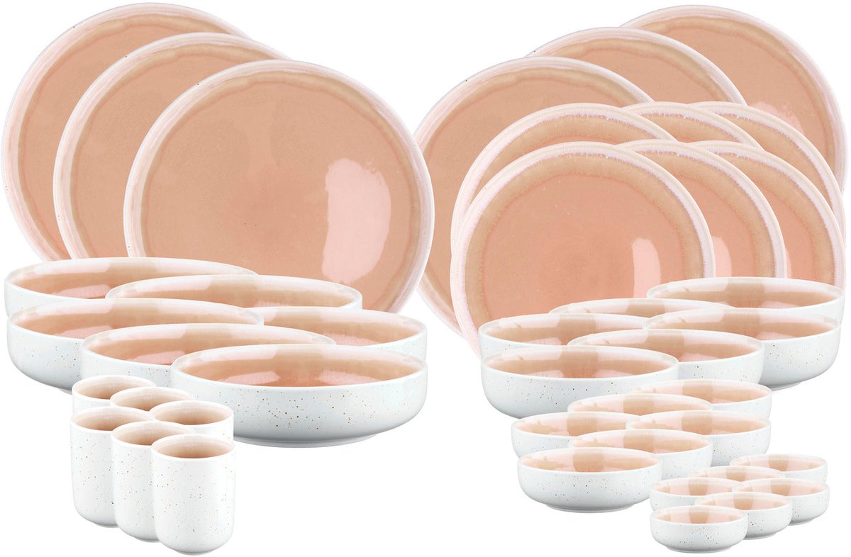 Volledige servies OXYGEN - 42 stuks - Powder pink