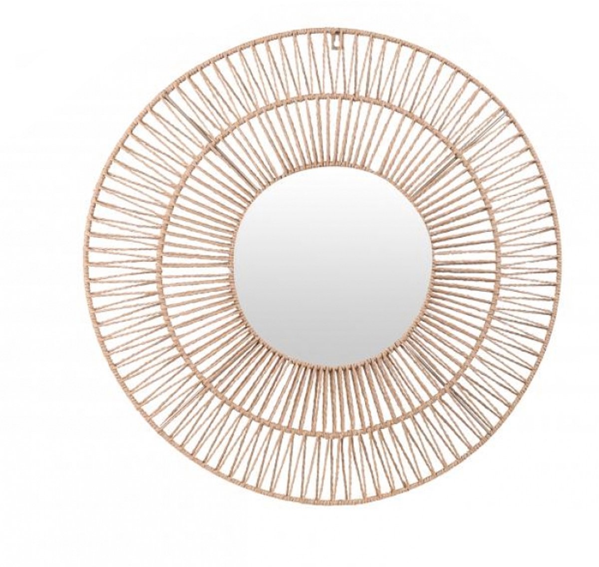 Natural Livingwandspiegel bohemian - rond - bruin - met ophanghaak - papier - Dia 50cm - Ibiza stijl
